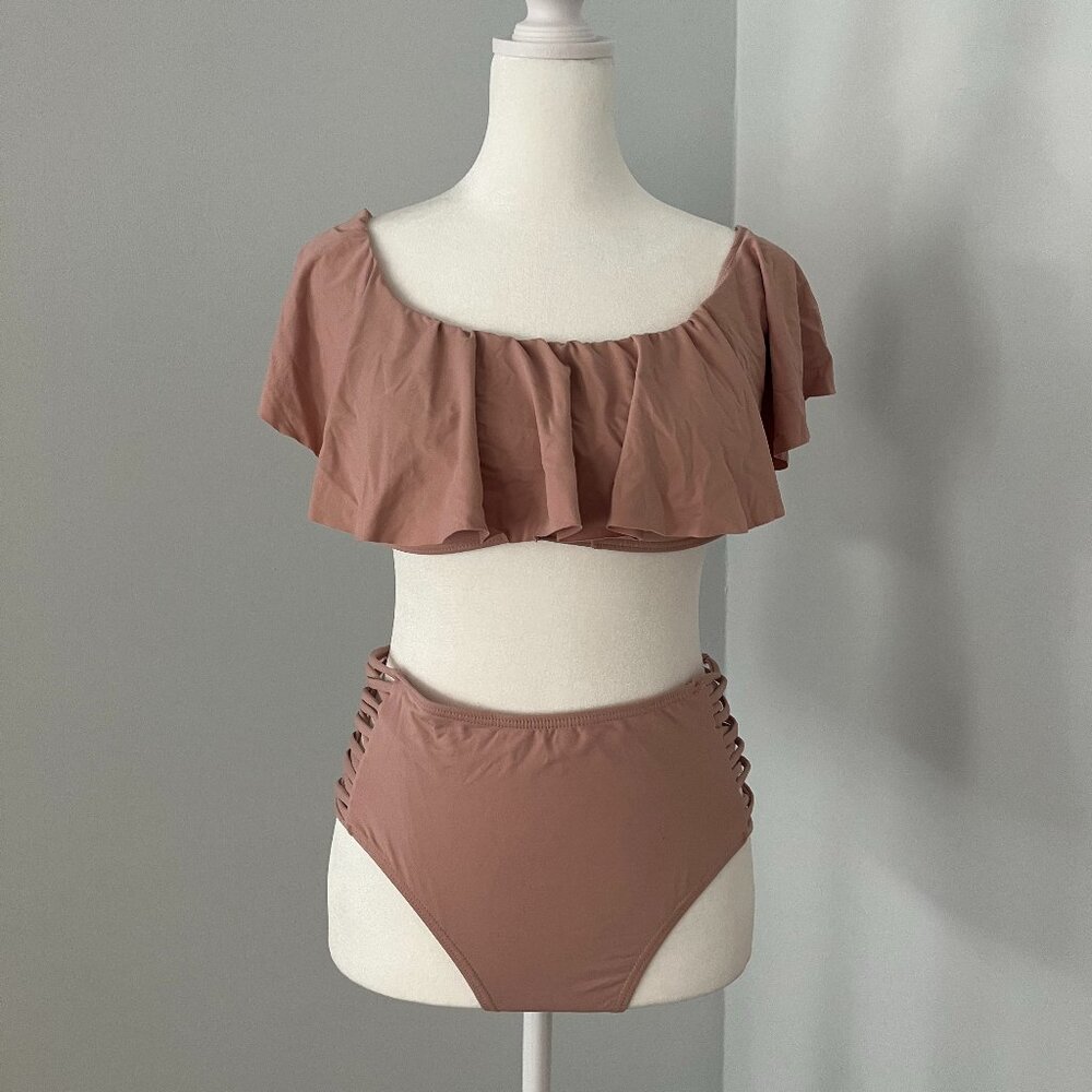 Fashion Swimsuit for Women Slimming Strapless Two Piece Bikini Set Push Up Swims